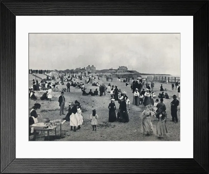 Framed Print : Walton-on-the-Naze - Scene on the Beach, 1895 Framed Print : Walton-on-the-Naze - Scene on the Beach, 1895