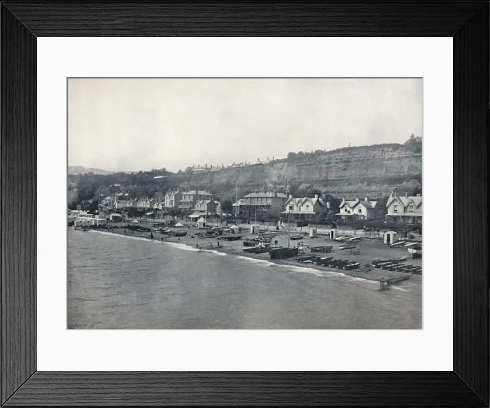 Framed Print : Shanklin - View of the Beach and the Heights, 1895 Framed Print : Shanklin - View of the Beach and the Heights, 1895