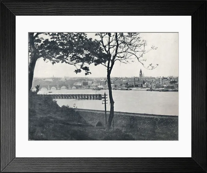 Framed Print : Berwick - From Spittal, Showing Berwick Bridge, 1895 Framed Print : Berwick - From Spittal, Showing Berwick Bridge, 1895