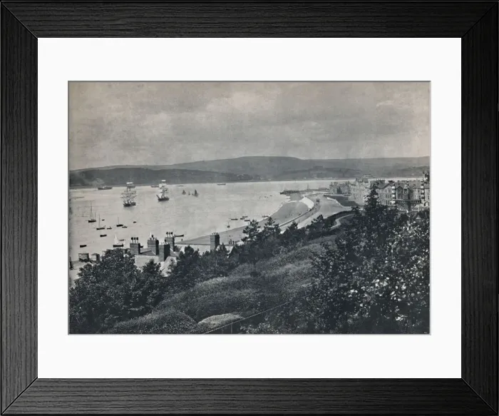 Framed Print : Exmouth - View Showing the Beach and the Opposite Shore, 1895 Framed Print : Exmouth - View Showing the Beach and the Opposite Shore, 1895