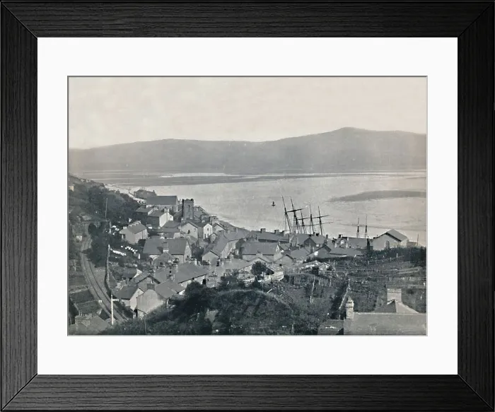Framed Print : Aberdovey - View of the Town and the Bay, 1895 Framed Print : Aberdovey - View of the Town and the Bay, 1895