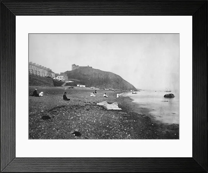 Framed Print : Criccieth - View of the Beach and the Castle, 1895 Framed Print : Criccieth - View of the Beach and the Castle, 1895
