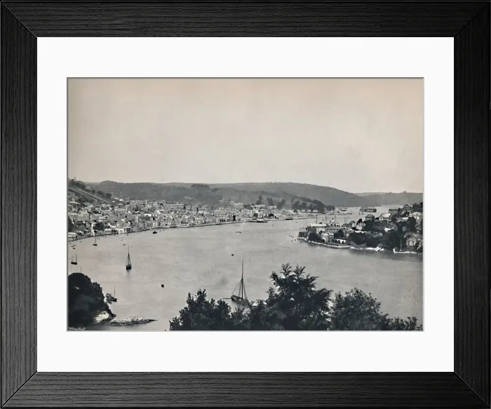 Framed Print : Dartmouth - General View, Showing the Britannia Floating Naval College, 1895 Framed Print : Dartmouth - General View, Showing the Britannia Floating Naval College, 1895