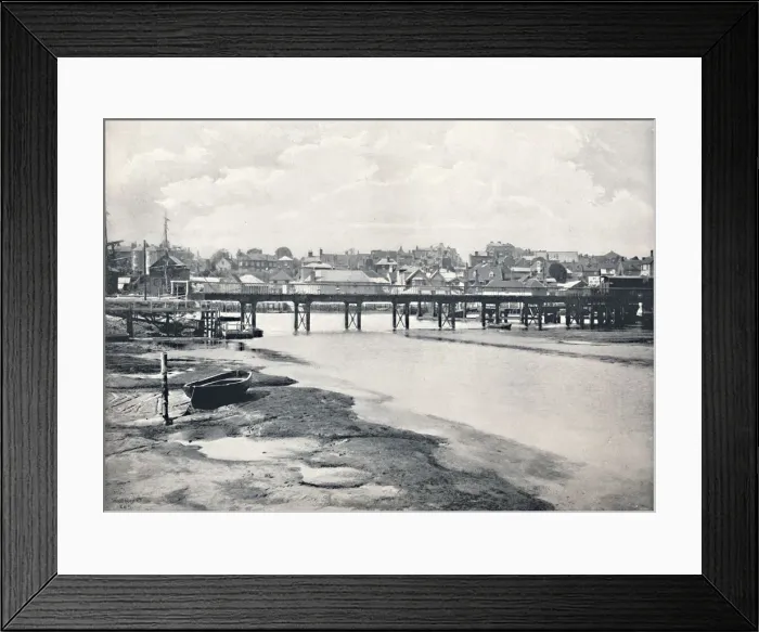 Framed Print : Lymington - The Bridge and the Town, From the River, 1895 Framed Print : Lymington - The Bridge and the Town, From the River, 1895