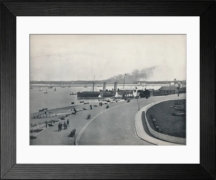 Framed Print : Fleetwood - The Promenade: Departure of the Isle of Man Steamer, 1895 Framed Print : Fleetwood - The Promenade: Departure of the Isle of Man Steamer, 1895