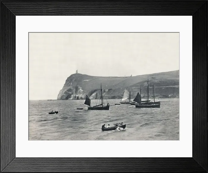 Framed Print : Port Erin - Bradda Head, with the Milner Tower, 1895 Framed Print : Port Erin - Bradda Head, with the Milner Tower, 1895