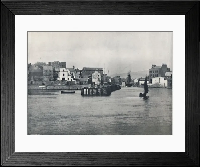 Framed Print : Castletown - From the Pier, Showing the Castle of Rushen, 1895 Framed Print : Castletown - From the Pier, Showing the Castle of Rushen, 1895