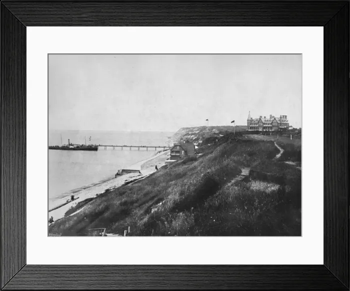 Framed Print : Totland Bay - An Excursion Steamer at the Pier, 1895 Framed Print : Totland Bay - An Excursion Steamer at the Pier, 1895