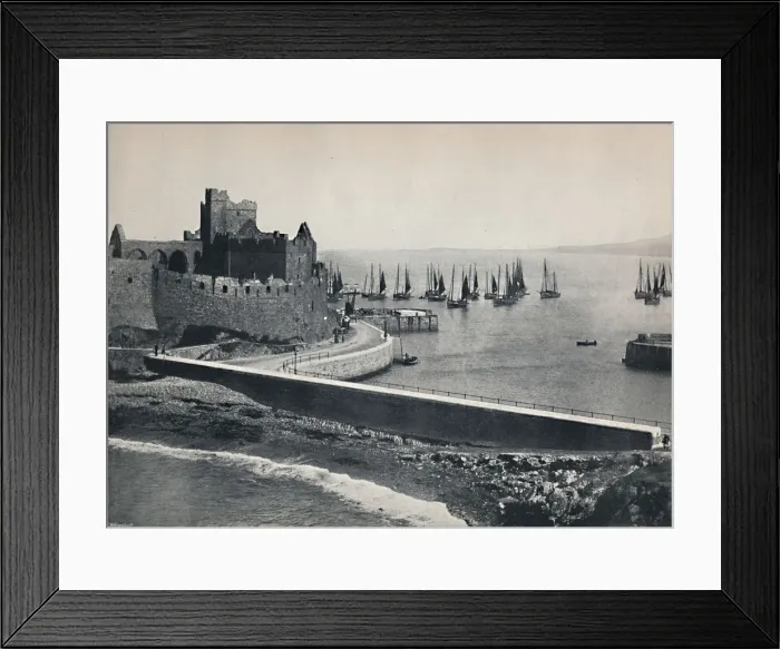 Framed Print : Peel - The Old Castle and Harbour, 1895 Framed Print : Peel - The Old Castle and Harbour, 1895