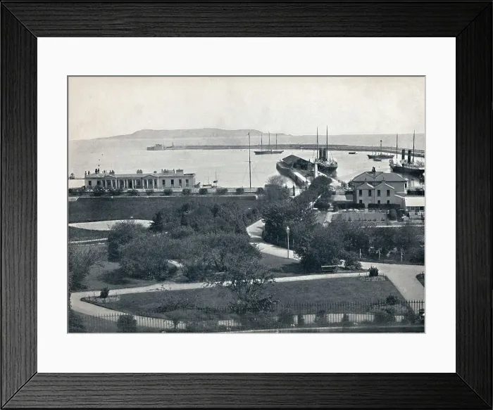 Framed Print : Kingstown - General View of the Harbour, 1895 Framed Print : Kingstown - General View of the Harbour, 1895