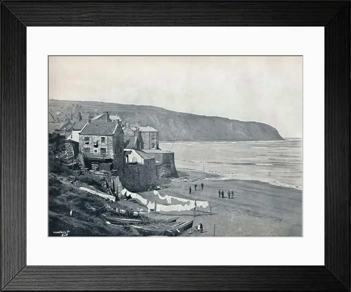 Framed Print : Robin Hoods Bay - The Village and Bay, 1895 Framed Print : Robin Hoods Bay - The Village and Bay, 1895