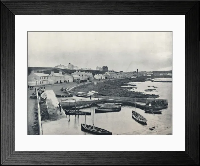 Framed Print : Portstewart - The Harbour and Town, 1895 Framed Print : Portstewart - The Harbour and Town, 1895