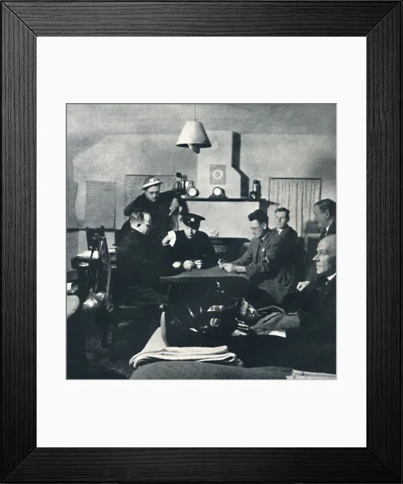 Framed Print : Night watch: the Fire Squad relaxes, 1941. Artist: Cecil Beaton Framed Print : Night watch: the Fire Squad relaxes, 1941. Artist: Cecil Beaton
