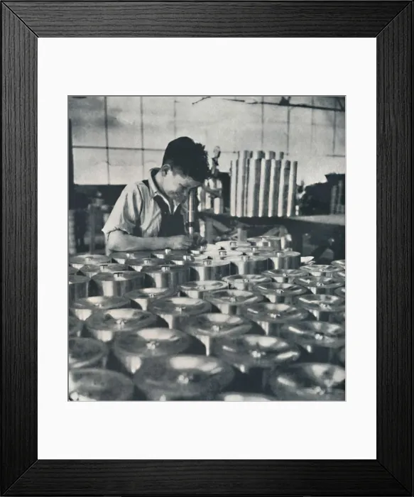 Framed Print : Apprentice with microscope (testing the hardness of pistons), 1941. Artist: Cecil Beaton Framed Print : Apprentice with microscope (testing the hardness of pistons), 1941. Artist: Cecil Beaton