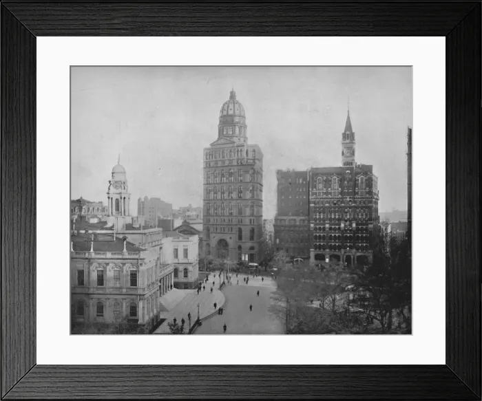 Framed Print : New York Newspaper Buildings, 19th century Framed Print : New York Newspaper Buildings, 19th century