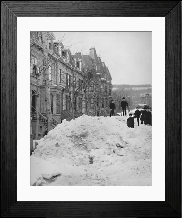 Framed Print : A Montreal Street in Winter, 19th century