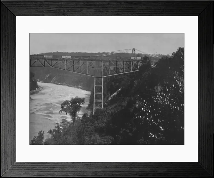 Framed Print : The Niagara Cantaliver Bridge, 19th century Framed Print : The Niagara Cantaliver Bridge, 19th century