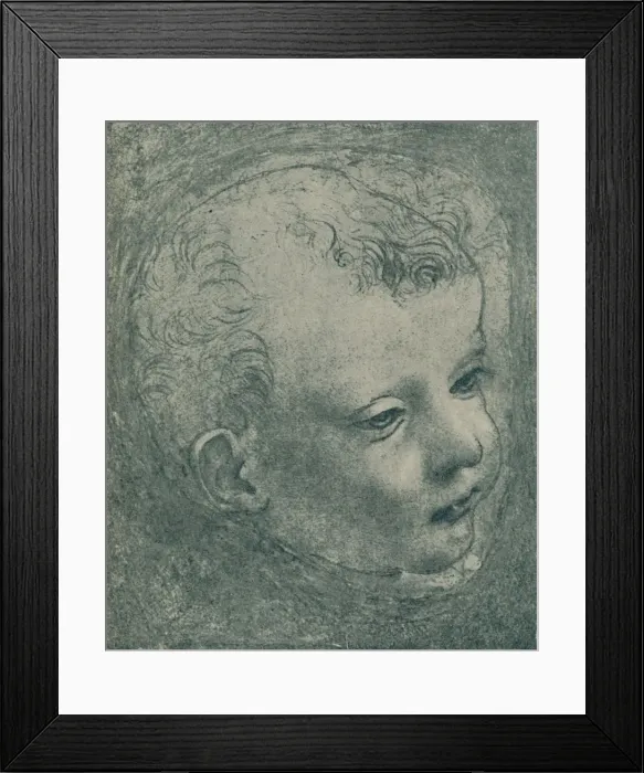 Framed Print : Study of a Childs Head, 1482-1483, (1932). Artist: Leonardo da Vinci