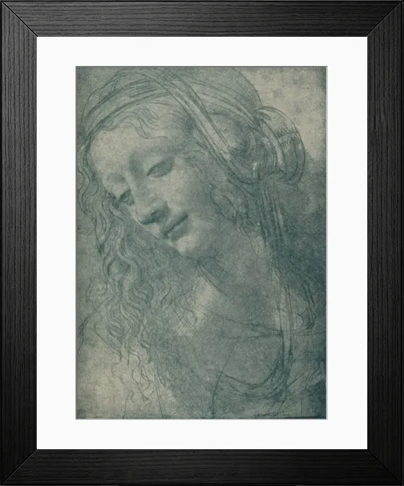 Framed Print : Head of a Virgin, c15th century, (1932). Artist: Leonardo da Vinci Framed Print : Head of a Virgin, c15th century, (1932). Artist: Leonardo da Vinci