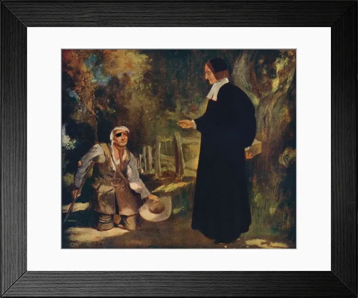 Framed Print : Bishop Ken and a Beggar, 1912 Framed Print : Bishop Ken and a Beggar, 1912
