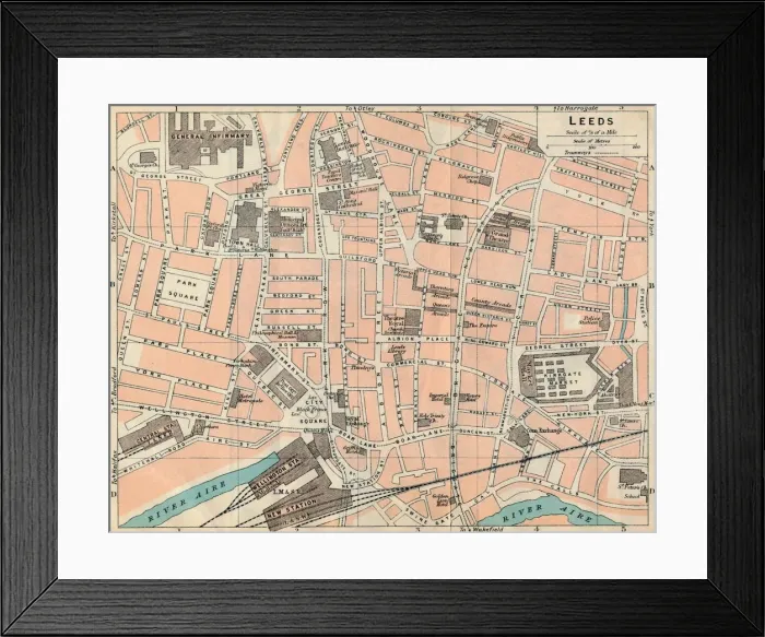 Framed Print : Leeds, c20th Century. Artist: John Bartholomew Framed Print : Leeds, c20th Century. Artist: John Bartholomew