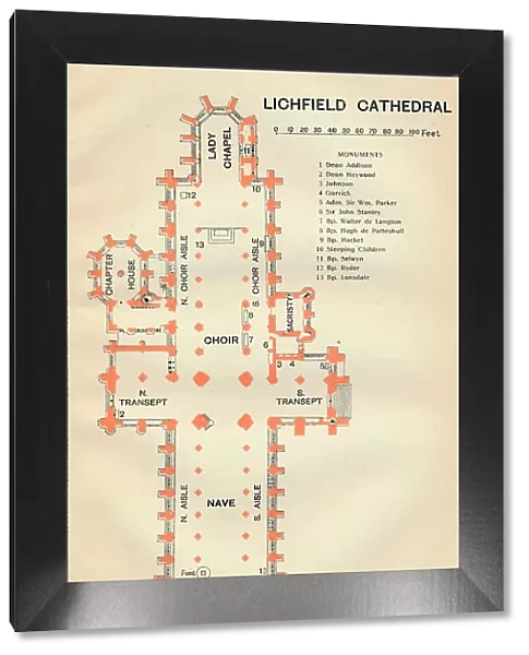 Lichfield Cathedral, c20th Century. Artist: John Bartholomew