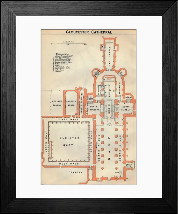 Framed Print : Gloucester Cathedral, c20th Century. Artist: John Bartholomew Framed Print : Gloucester Cathedral, c20th Century. Artist: John Bartholomew