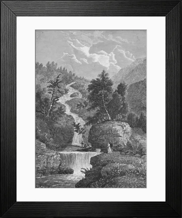 Framed Print : Silver Cascade, Crawfords Notch, 1883. Artist: Tietze Framed Print : Silver Cascade, Crawfords Notch, 1883. Artist: Tietze