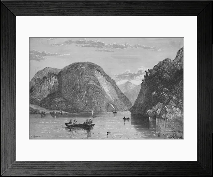 Framed Print : Rogers Slide, Lake George, 1838, (1883). Artist: G. Wyand Framed Print : Rogers Slide, Lake George, 1838, (1883). Artist: G. Wyand