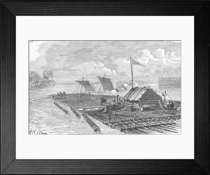 Framed Print : The Raft, 1883. Artist: Alfred Waud Framed Print : The Raft, 1883. Artist: Alfred Waud