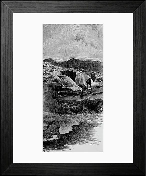 Framed Print : The Hot Springs near Gardiners River, 1883 Framed Print : The Hot Springs near Gardiners River, 1883