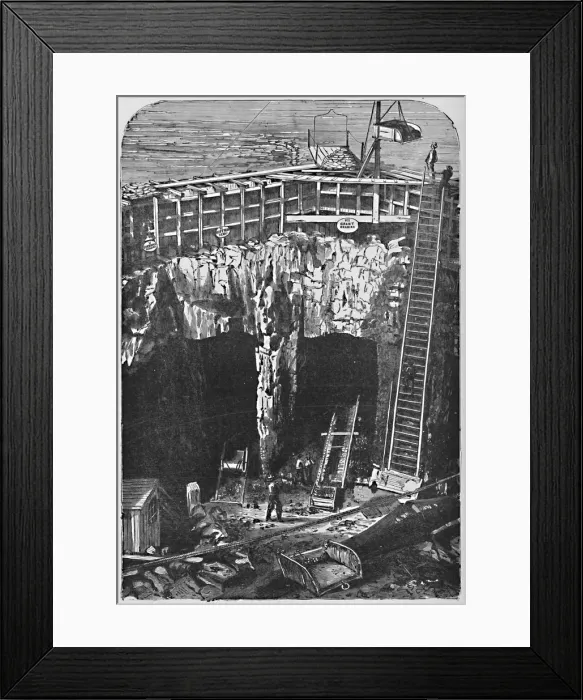 Framed Print : Opening of the Shaft Beneath Hell Gate, 1883 Framed Print : Opening of the Shaft Beneath Hell Gate, 1883