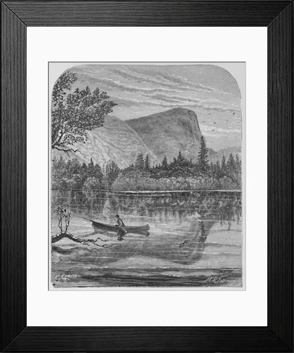 Framed Print : Mirror Lake and Mount Watkins, 1883. Artist: C Crane Framed Print : Mirror Lake and Mount Watkins, 1883. Artist: C Crane