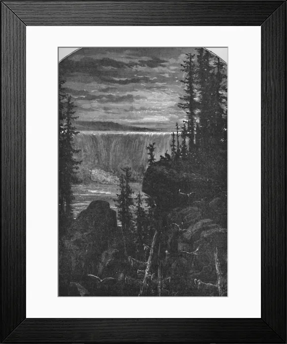 Framed Print : A Night View of Niagara in Olden Time, 1883 Framed Print : A Night View of Niagara in Olden Time, 1883