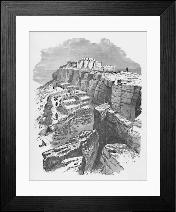 Framed Print : Distant View of Moqui, with Sheep-pens in the Foreground, 1883