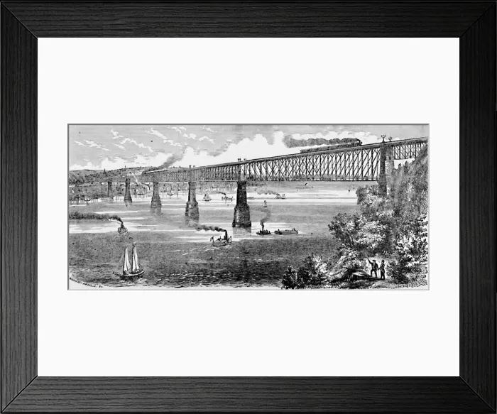 Framed Print : Proposed Bridge across the Hudson at Poughkeepsie, 1883 Framed Print : Proposed Bridge across the Hudson at Poughkeepsie, 1883
