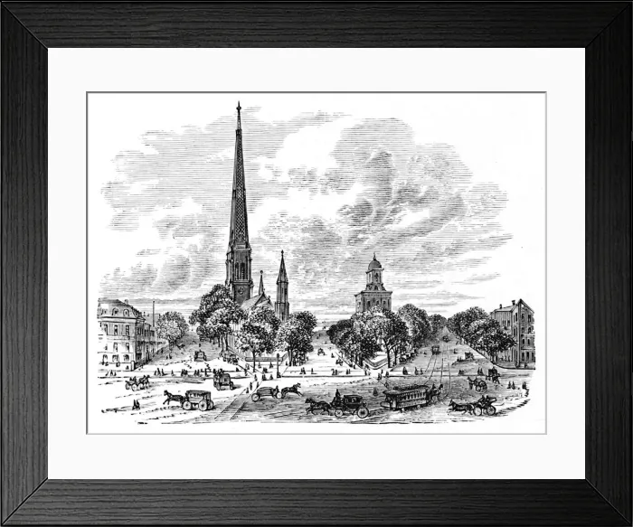 Framed Print : Main Street, Buffalo, opposite the Churches, 1883 Framed Print : Main Street, Buffalo, opposite the Churches, 1883