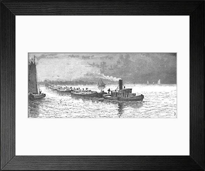 Framed Print : Grain-Vessels leaving Chicago, 1883 Framed Print : Grain-Vessels leaving Chicago, 1883