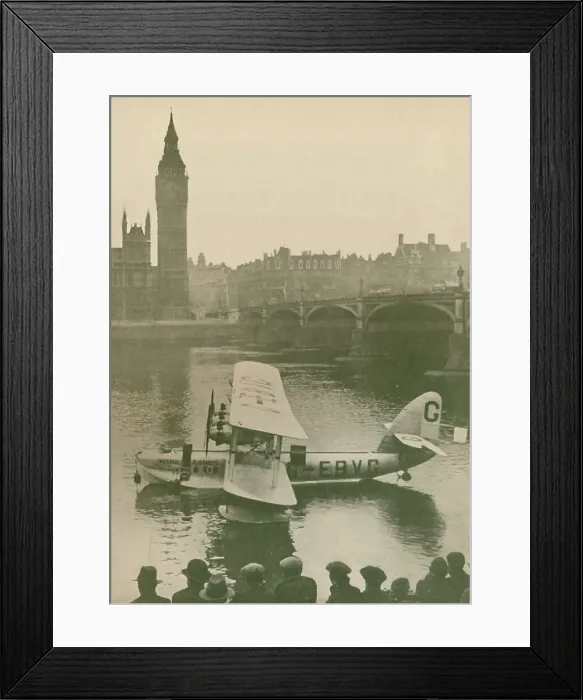 Framed Print : The Calcutta Flying-Boat Moored in the Thames opposite the Houses of Parliament, 1927 Framed Print : The Calcutta Flying-Boat Moored in the Thames opposite the Houses of Parliament, 1927