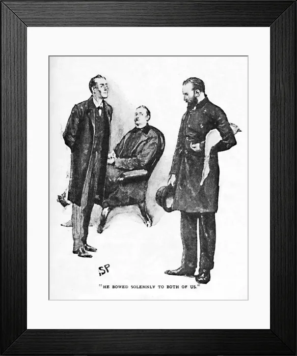 Framed Print : He Bowed Solemnly To Both Of Us, 1892. Artist: Sidney E Paget Framed Print : He Bowed Solemnly To Both Of Us, 1892. Artist: Sidney E Paget