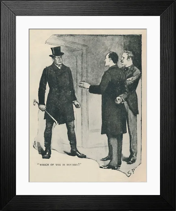 Framed Print : Which Of You Is Holmes?, 1892. Artist: Sidney E Paget Framed Print : Which Of You Is Holmes?, 1892. Artist: Sidney E Paget