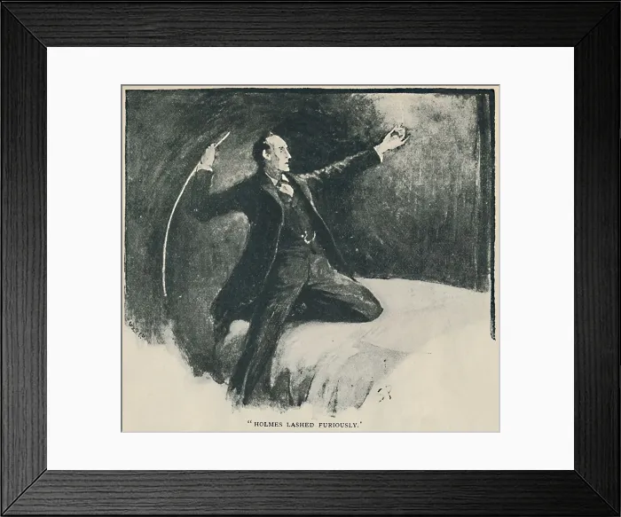 Framed Print : Holmes Lashed Furiously, 1892. Artist: Sidney E Paget Framed Print : Holmes Lashed Furiously, 1892. Artist: Sidney E Paget
