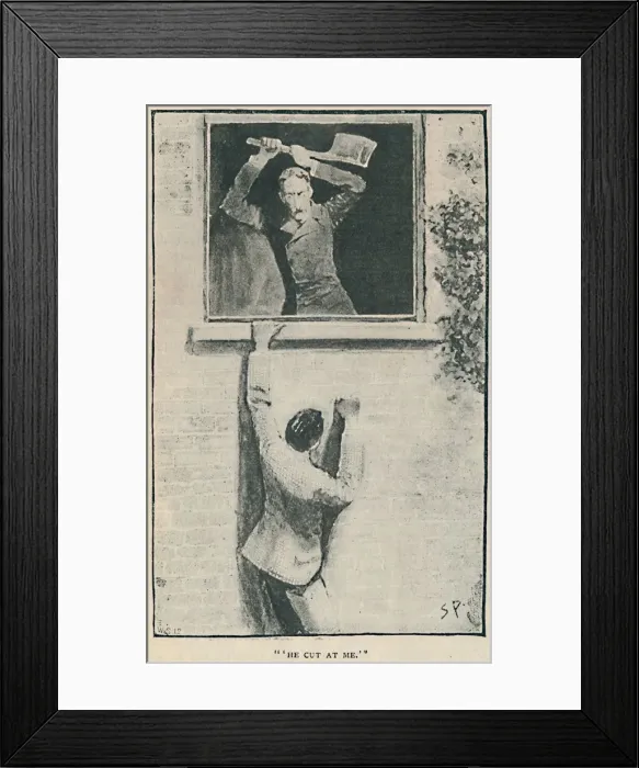 Framed Print : He Cut At Me, 1892. Artist: Sidney E Paget Framed Print : He Cut At Me, 1892. Artist: Sidney E Paget