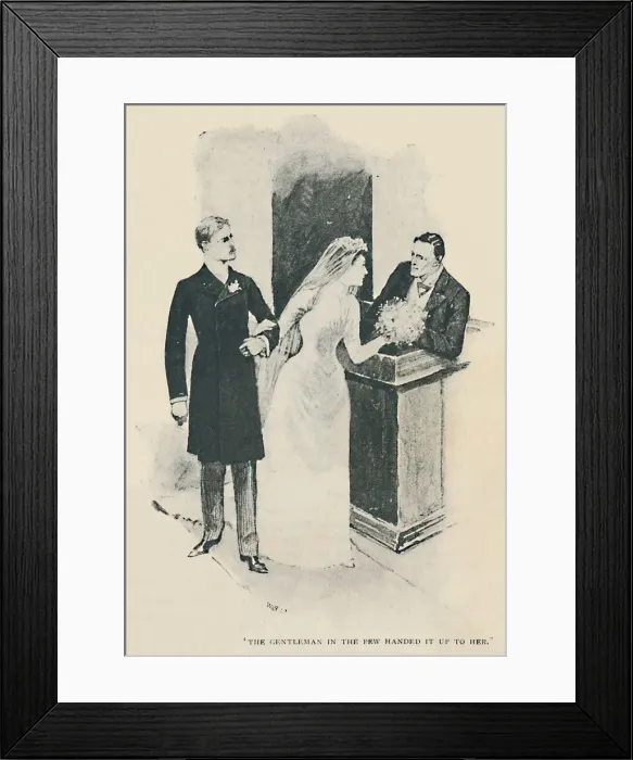 Framed Print : The Gentleman In The Few Handed It Up To Her, 1892. Artist: Sidney E Paget Framed Print : The Gentleman In The Few Handed It Up To Her, 1892. Artist: Sidney E Paget