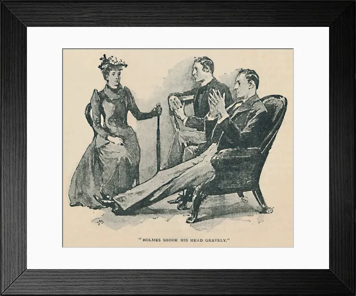 Framed Print : Holmes Shook His Head Gravely, 1892. Artist: Sidney E Paget Framed Print : Holmes Shook His Head Gravely, 1892. Artist: Sidney E Paget