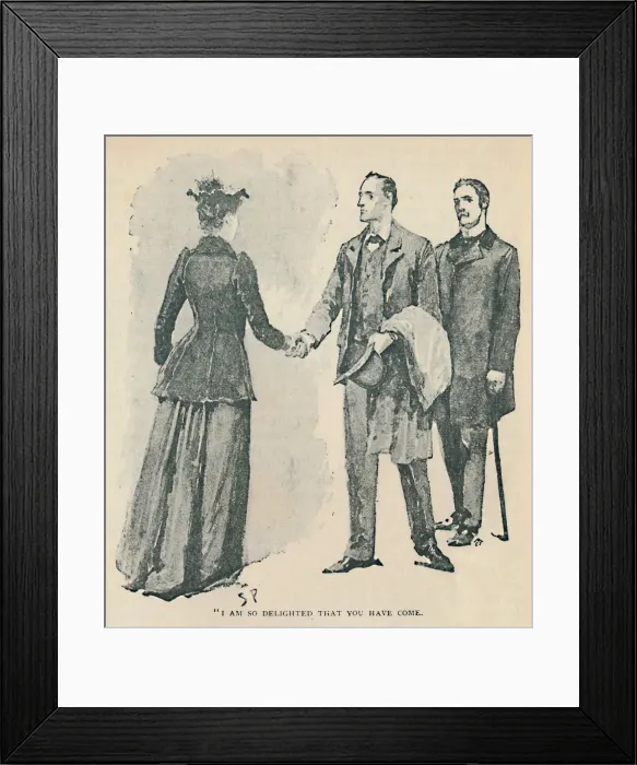 Framed Print : I Am So Delighted That You Have Come, 1892. Artist: Sidney E Paget Framed Print : I Am So Delighted That You Have Come, 1892. Artist: Sidney E Paget