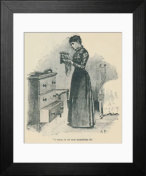 Framed Print : I Took It Up And Examined It, 1892. Artist: Sidney E Paget Framed Print : I Took It Up And Examined It, 1892. Artist: Sidney E Paget