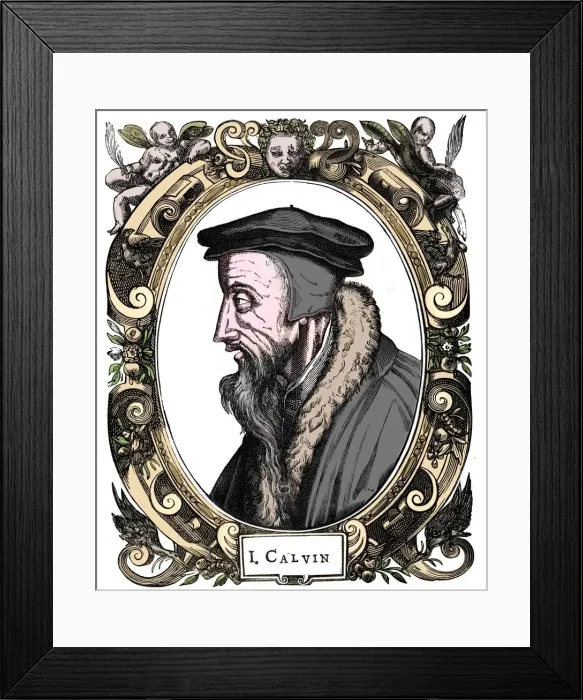 Framed Print : Jean Calvin, French theologian, 1581 Framed Print : Jean Calvin, French theologian, 1581