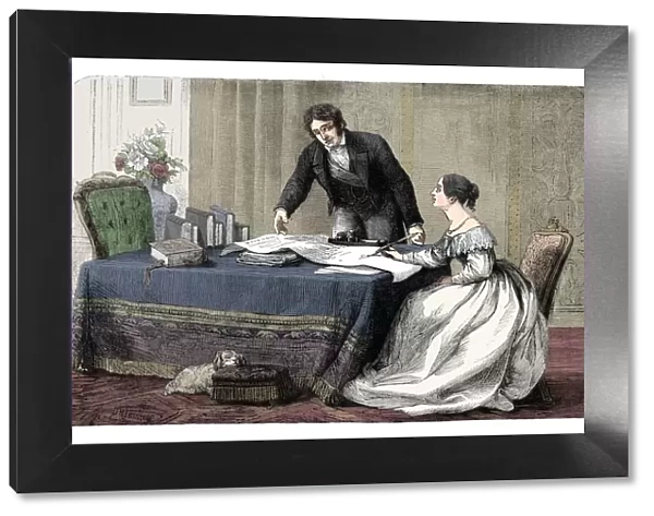 Lord Melbourne (1779-1848) instructing a young Queen Victoria 1819-1901), 1837 (c1895)