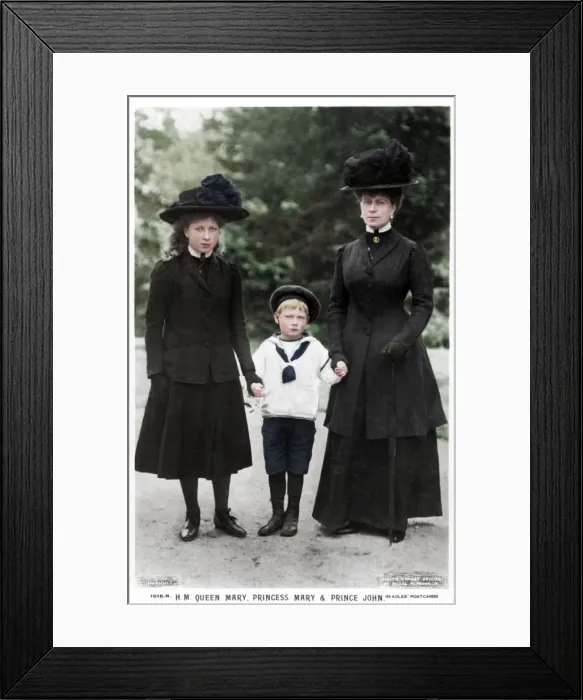 Framed Print : Queen Mary, Princess Mary and Prince John, 1910s. Artist: Ernest Brooks Framed Print : Queen Mary, Princess Mary and Prince John, 1910s. Artist: Ernest Brooks